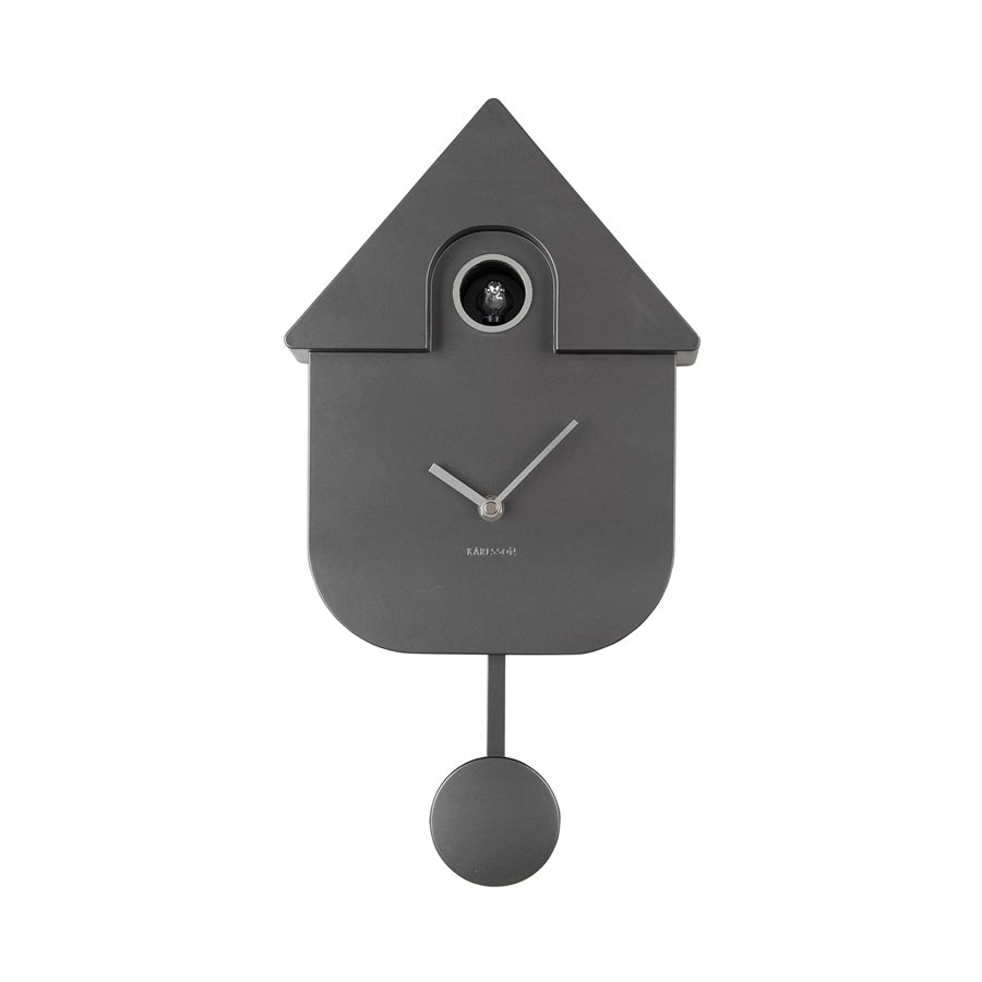 Karlsson Modern Cuckoo Wall Clock - Metallic Dark Grey | Koop.co.nz