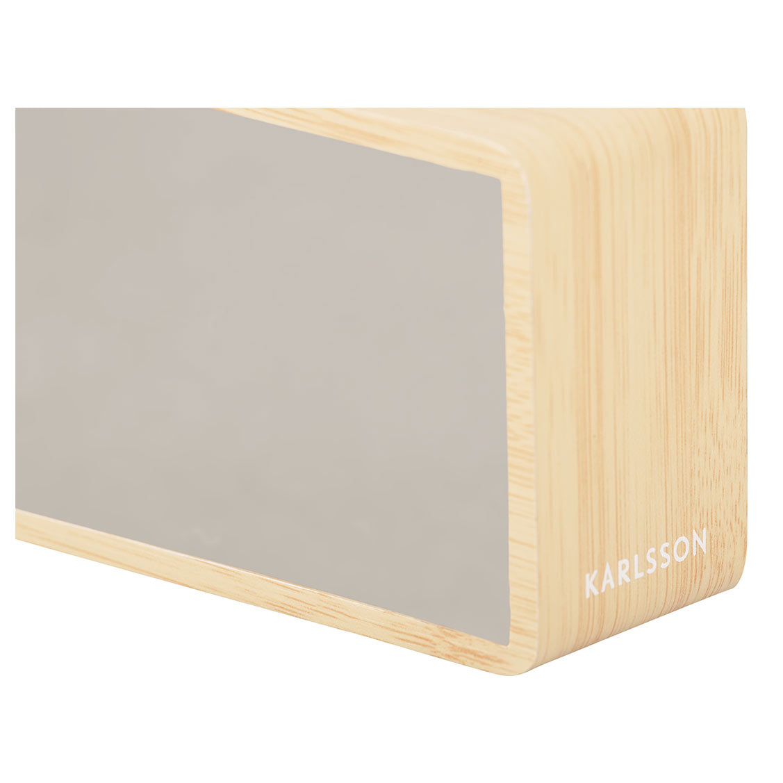 Karlsson Silver Mirror USB Alarm Clock - Light Wood | Koop.co.nz