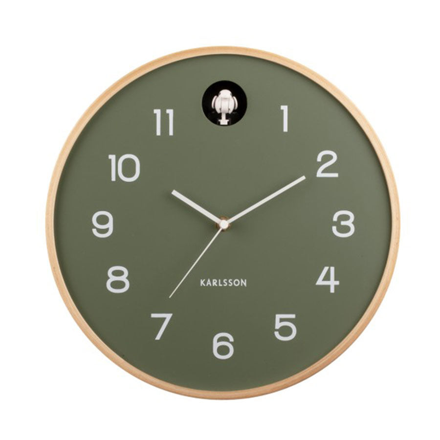 Karlsson Natural Cuckoo Wall Clock - Jungle Green (31.5cm) | Koop.co.nz