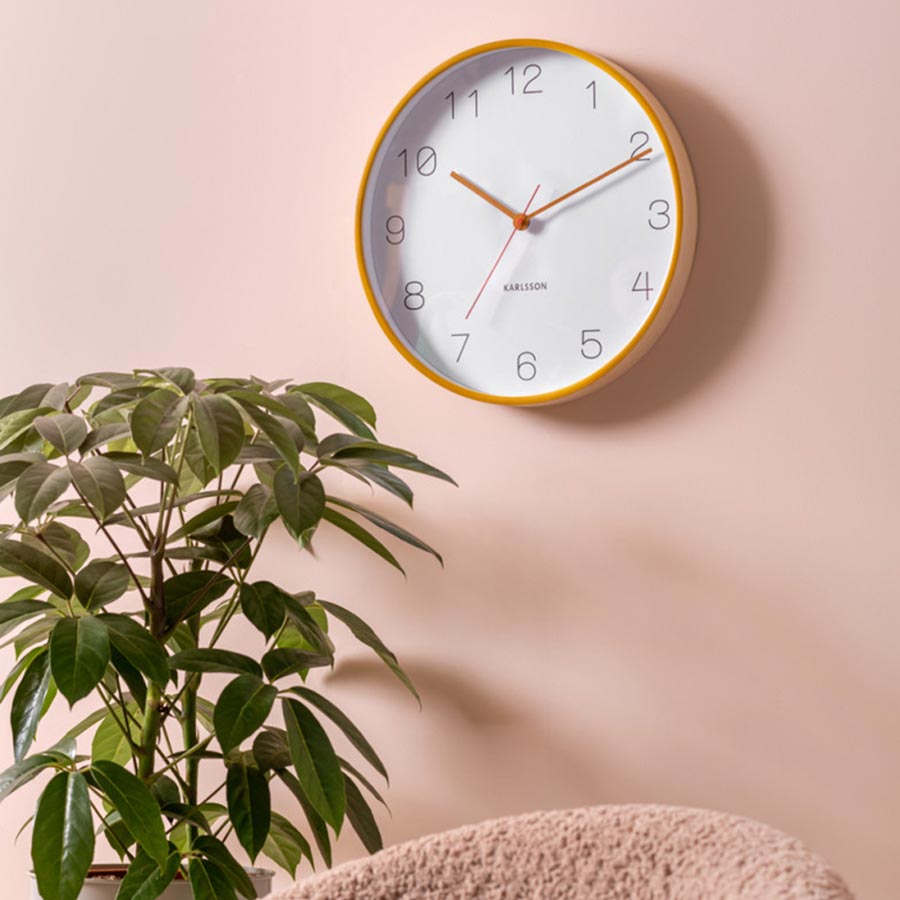 Karlsson Joy Wall Clock - Yellow (40cm) | Koop.co.nz