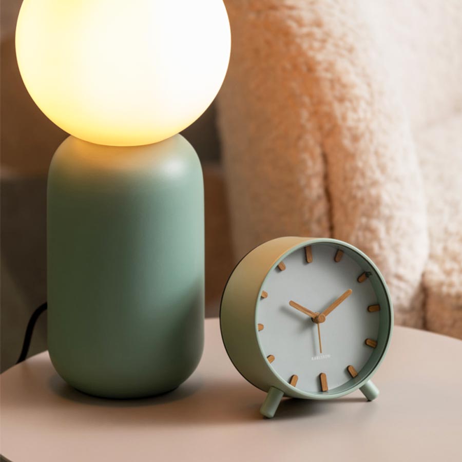 Karlsson Grace Alarm Clock with Light - Grayed Jade | Koop.co.nz