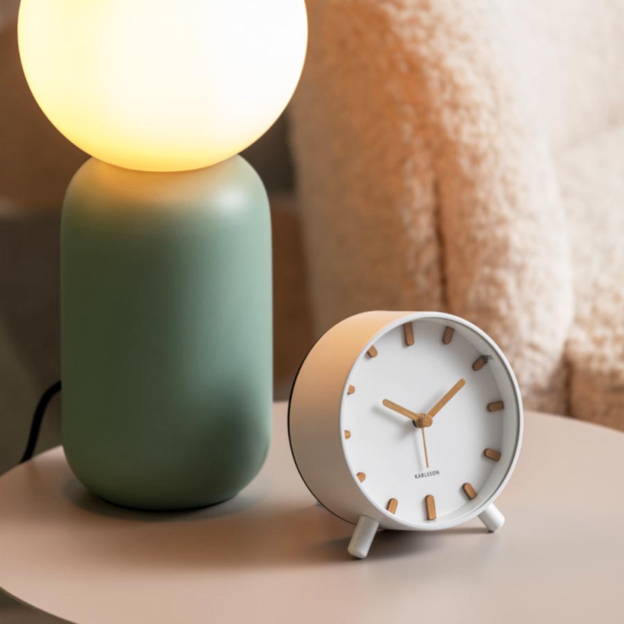 Karlsson Grace Alarm Clock with Light - White | Koop.co.nz