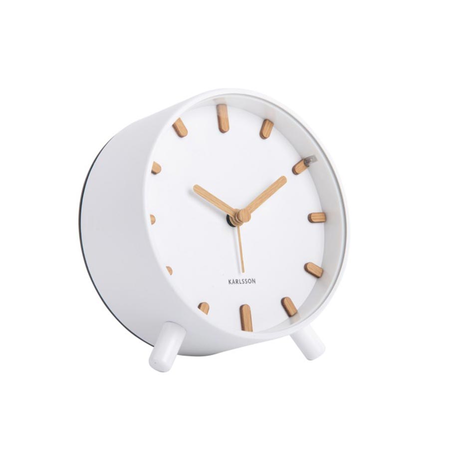 Karlsson Grace Alarm Clock with Light - White | Koop.co.nz