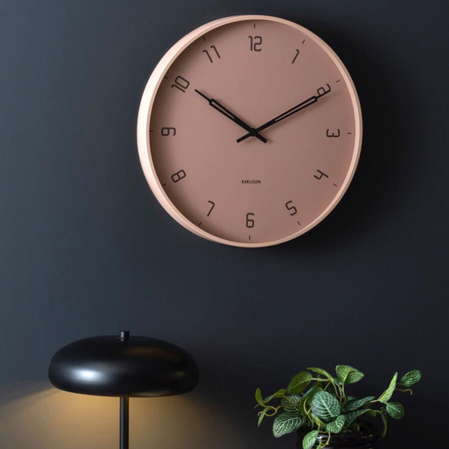 Karlsson Stark Wall Clock - Faded Pink (40cm) | Koop.co.nz