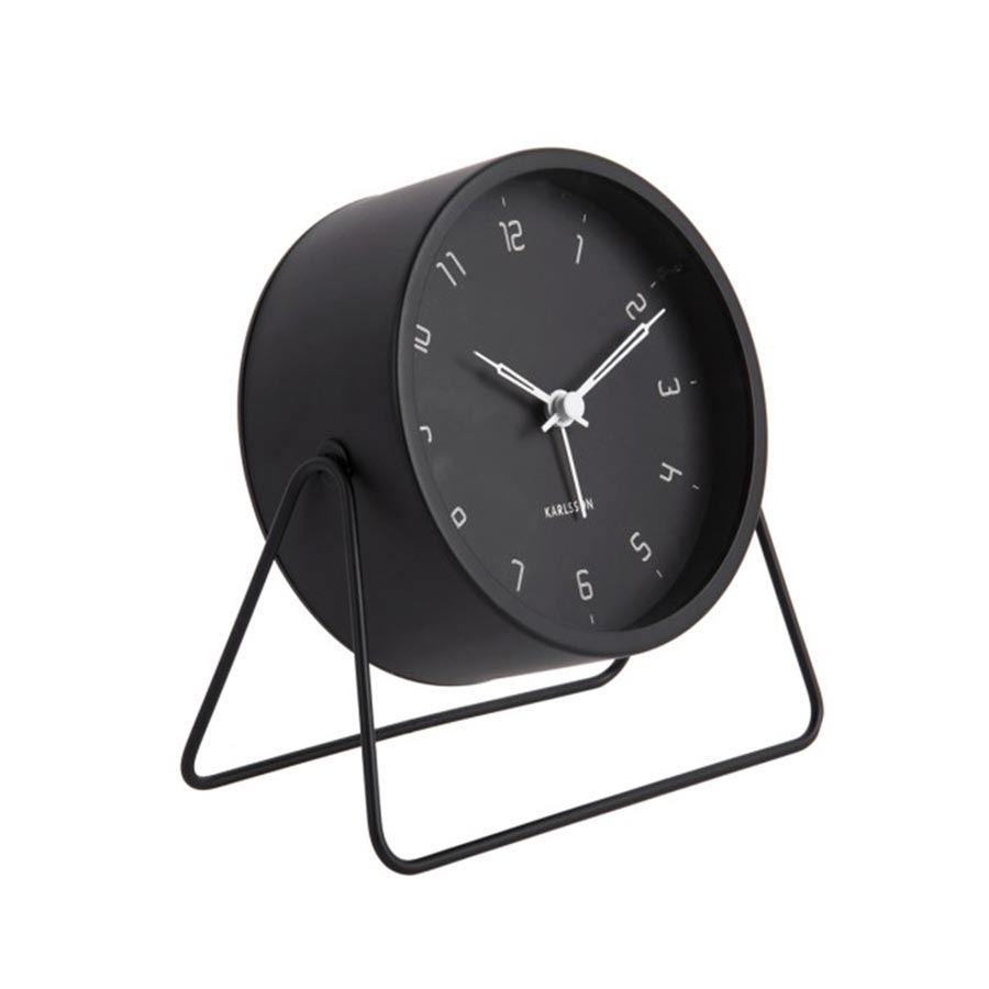 Karlsson Stark Alarm Clock with Light - Black | Koop.co.nz