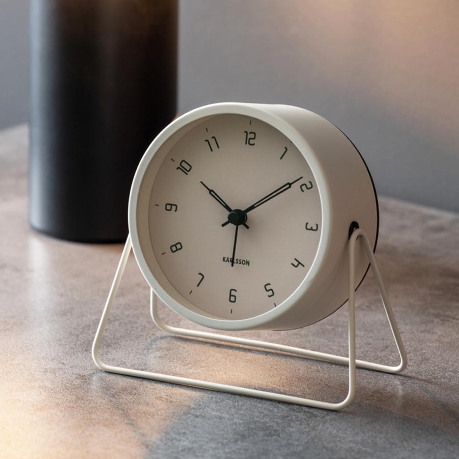 Karlsson Stark Alarm Clock with Light - Warm Grey | Koop.co.nz