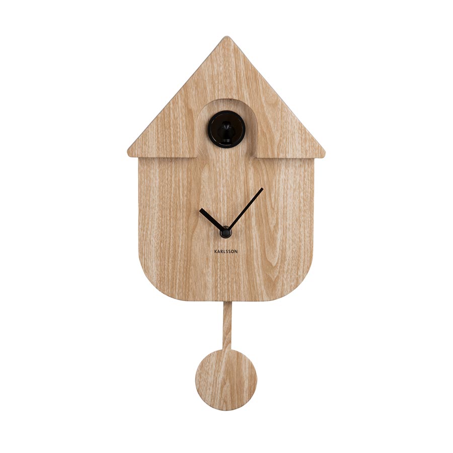 Karlsson Modern Cuckoo Wall Clock - Light Wood | Koop.co.nz