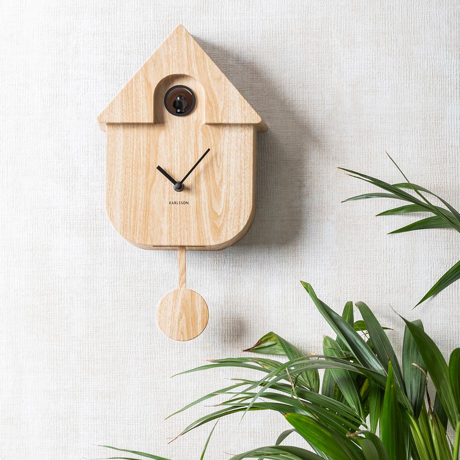 Karlsson Modern Cuckoo Wall Clock - Light Wood | Koop.co.nz