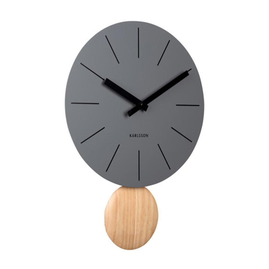 Karlsson Arlo Pendulum Wall Clock - Dark Grey | Koop.co.nz