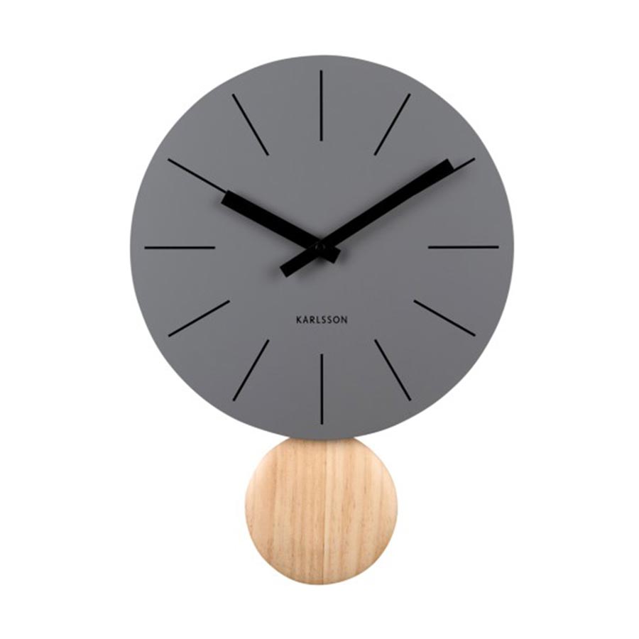 Karlsson Arlo Pendulum Wall Clock - Dark Grey | Koop.co.nz