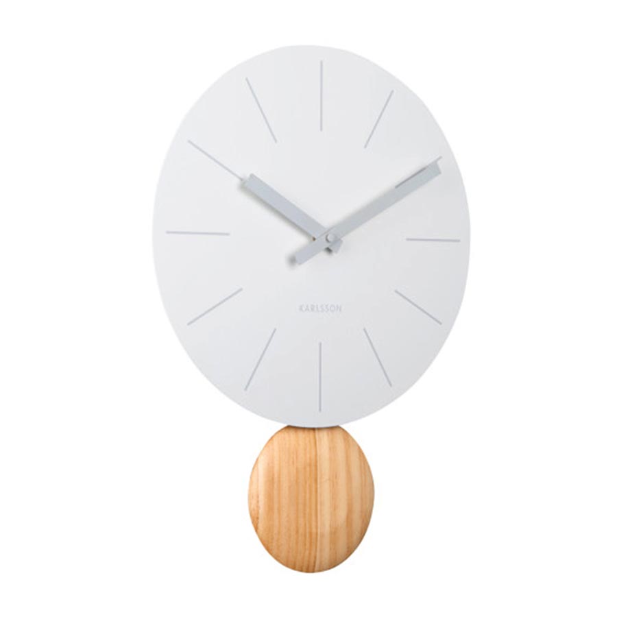 Karlsson Arlo Pendulum Wall Clock - White | Koop.co.nz