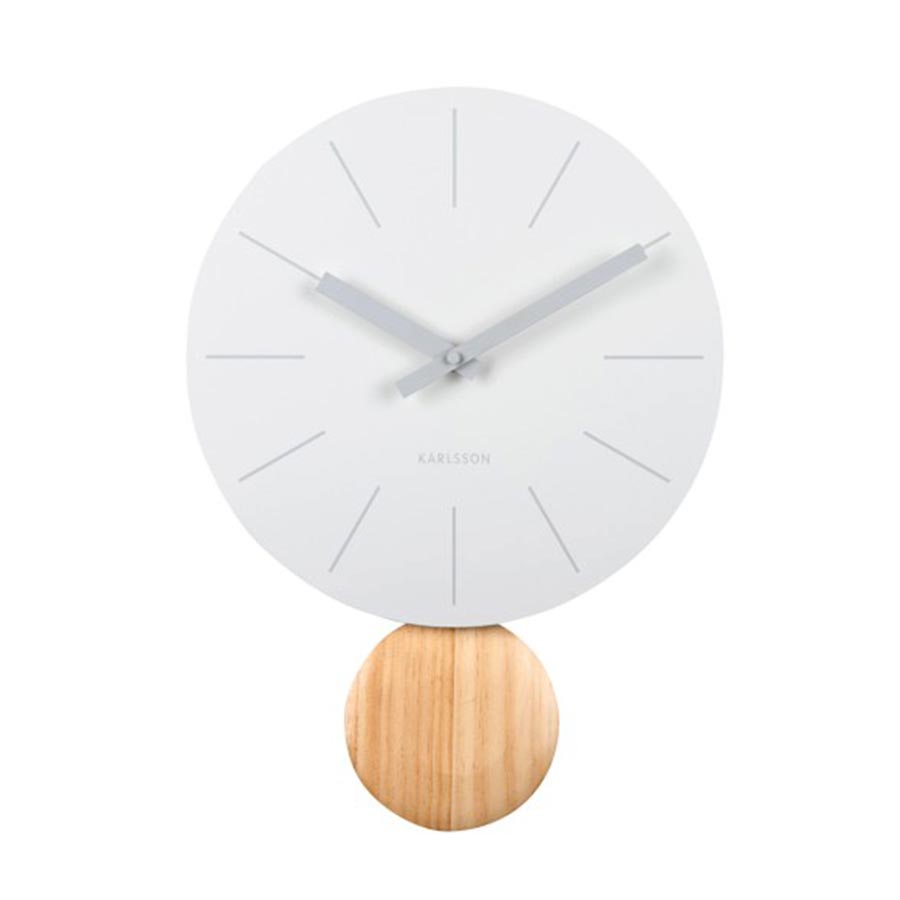 Karlsson Arlo Pendulum Wall Clock - White | Koop.co.nz
