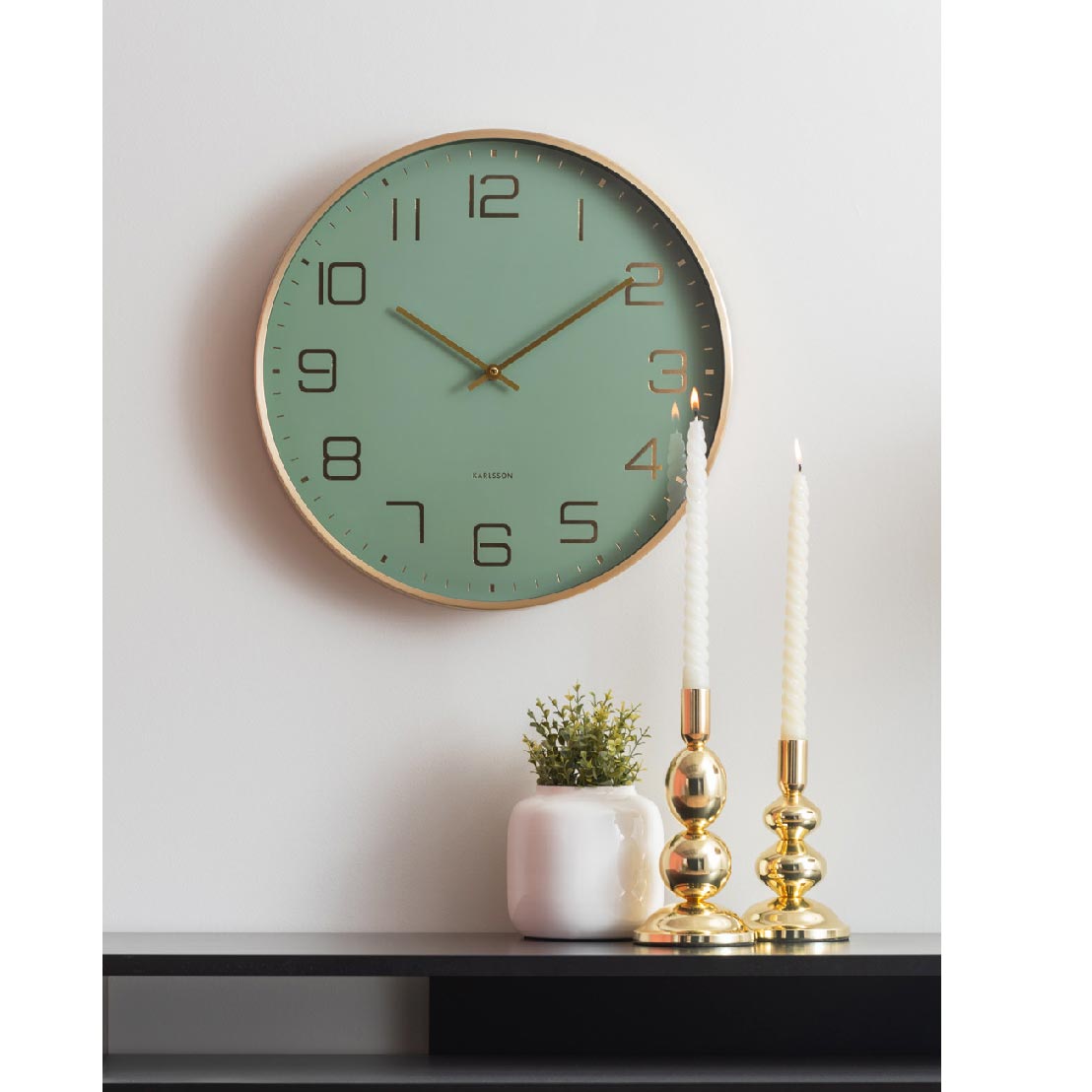 Elegance Glow Wall Clock - Jungle Green (40cm)