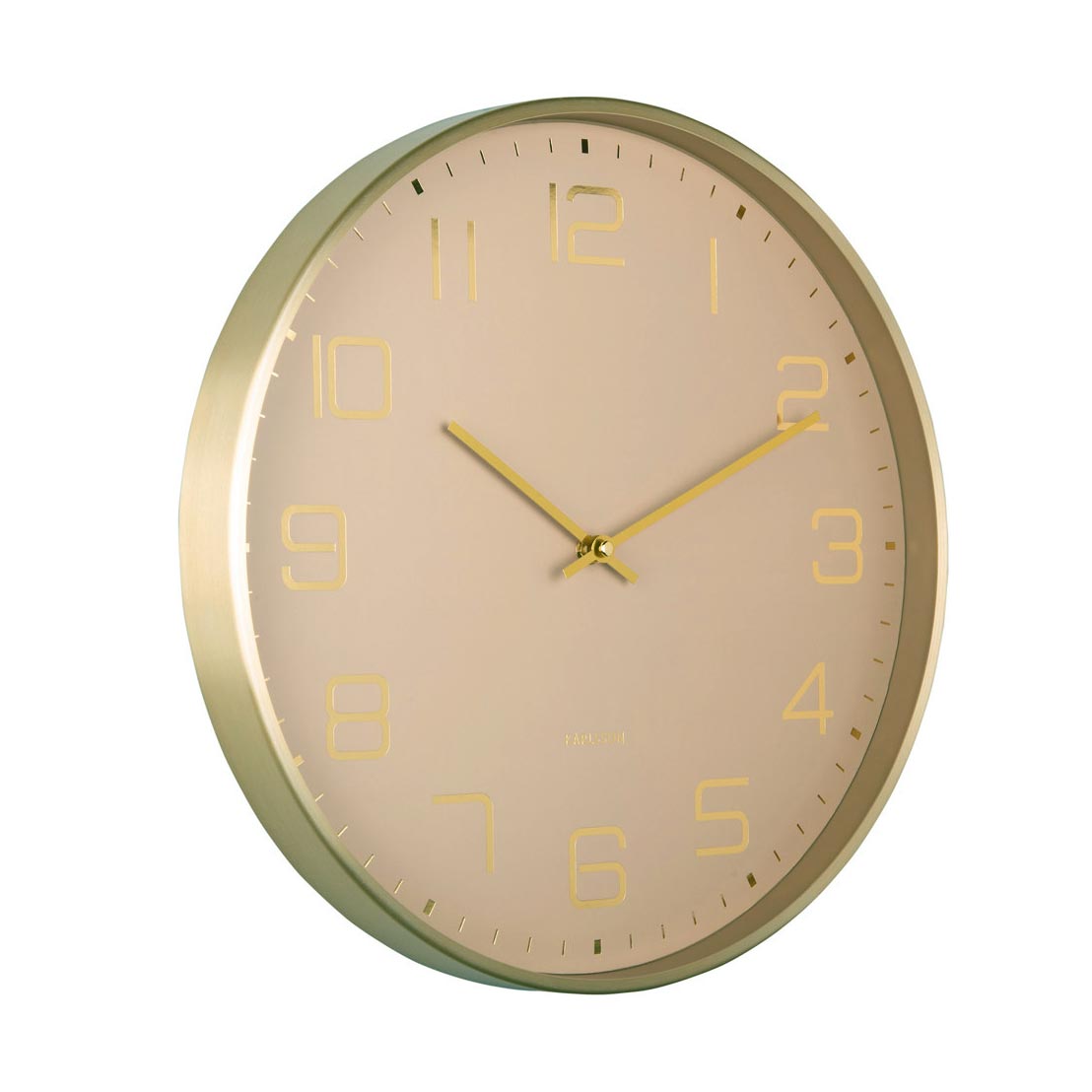 Elegance Glow Wall Clock - Soft Brown (40cm)