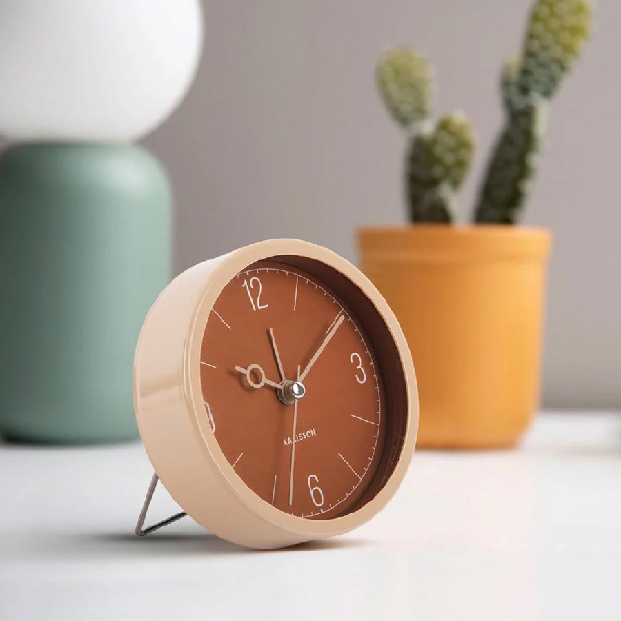 Karlsson Monocle Alarm Clock - Caramel Brown | Koop.co.nz