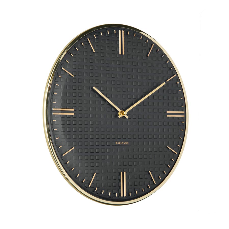 Riqueza Wall Clock - Black (35cm)