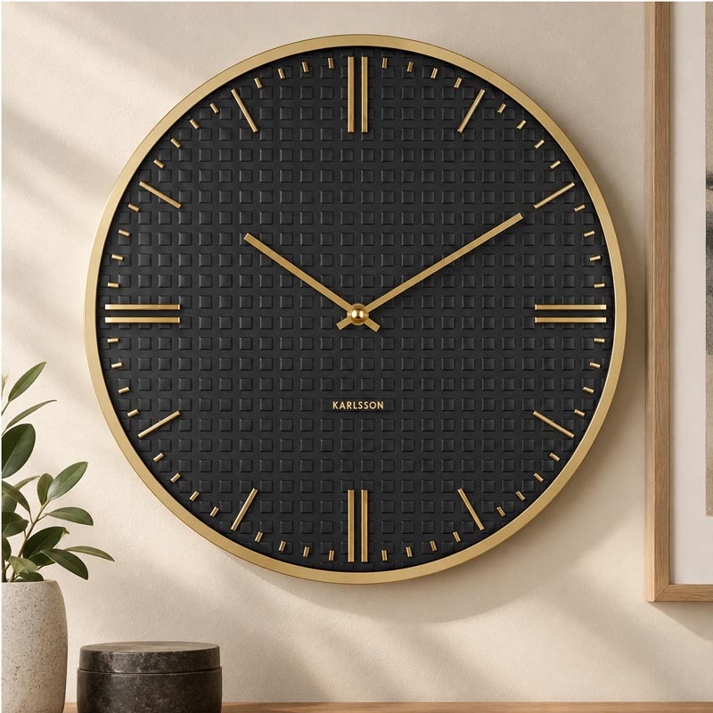 Karlsson Riqueza Wall Clock - Black (35cm) | Koop.co.nz