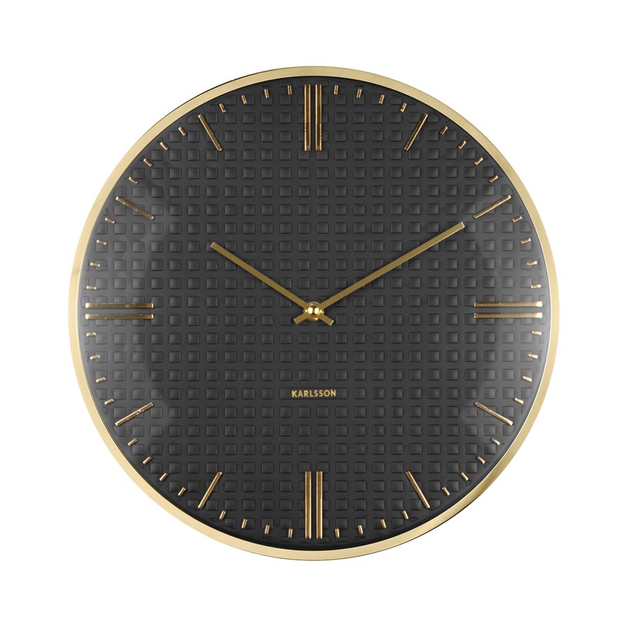 Riqueza Wall Clock - Black (35cm)
