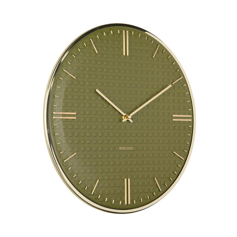 Riqueza Wall Clock - Luxury Green (35cm)