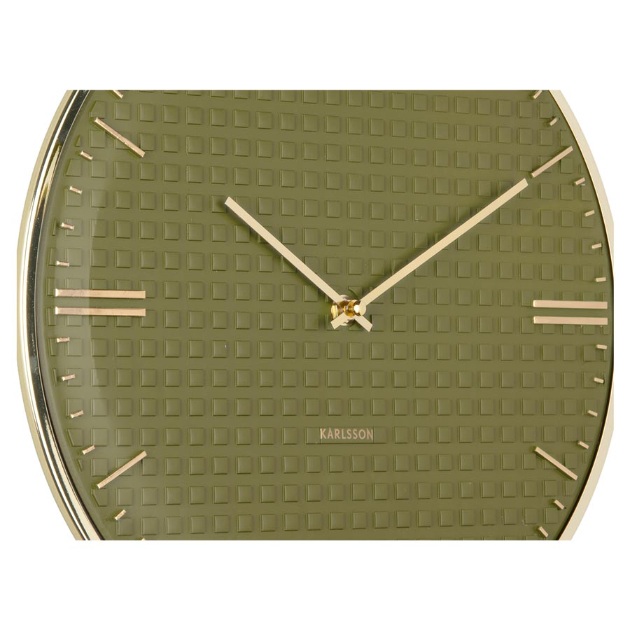 Riqueza Wall Clock - Luxury Green (35cm)