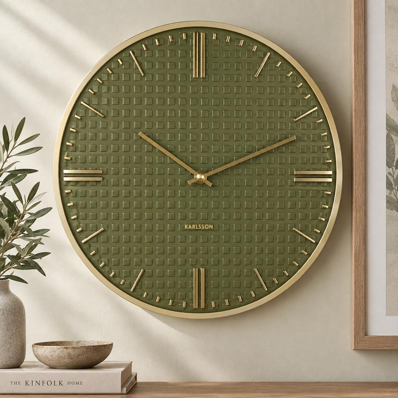Karlsson Riqueza Wall Clock - Luxury Green (35cm) | Koop.co.nz