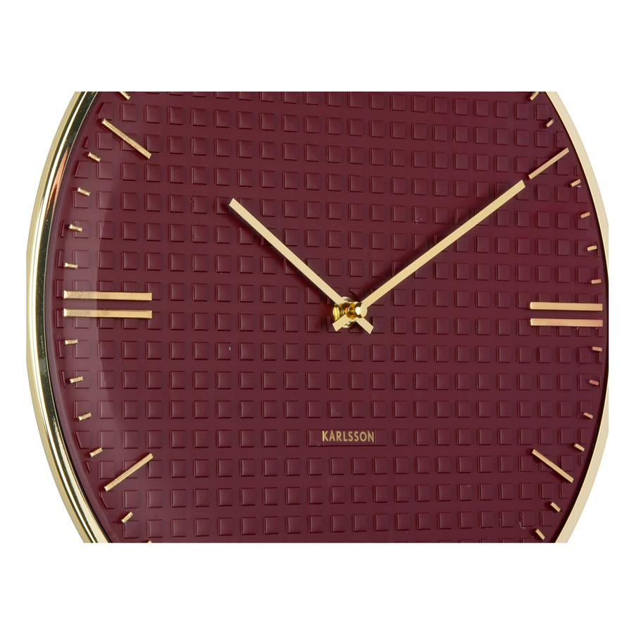 Riqueza Wall Clock - Burgundy Red (35cm)