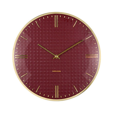 Karlsson Riqueza Wall Clock - Burgundy Red (35cm) | Koop.co.nz