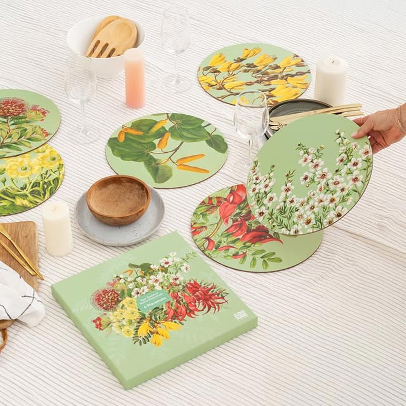 100% New Zealand NZ Native Botanicals Placemat Set/6 | Koop.co.nz