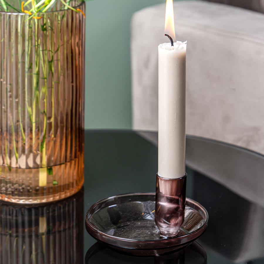 PT Home Tub Glass Candle Holder - Chocolate | Koop.co.nz