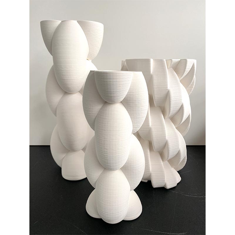 Le Forge 3D Printed Porcelain Vase - Short Wave (29.5cm) | Koop.co.nz