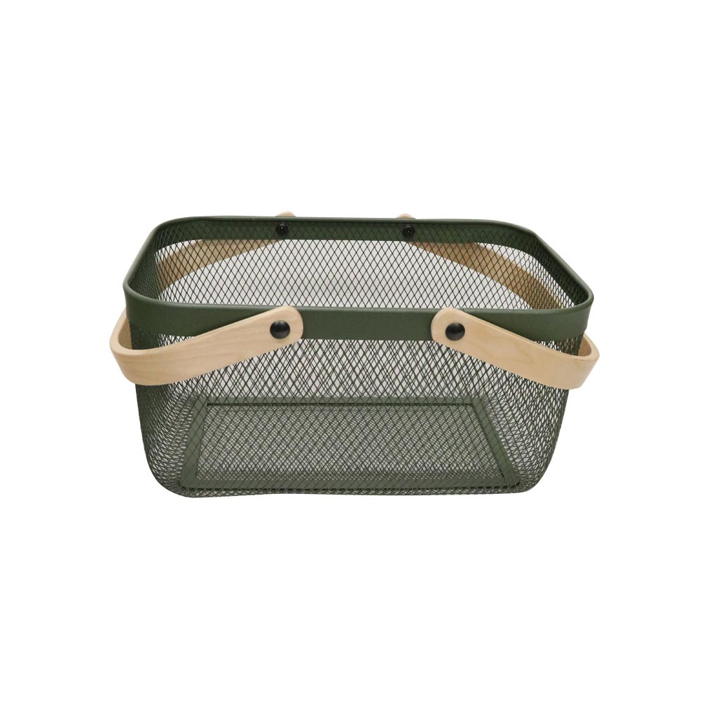 Le Forge Mesh Basket with Bamboo Handle - Green | Koop.co.nz