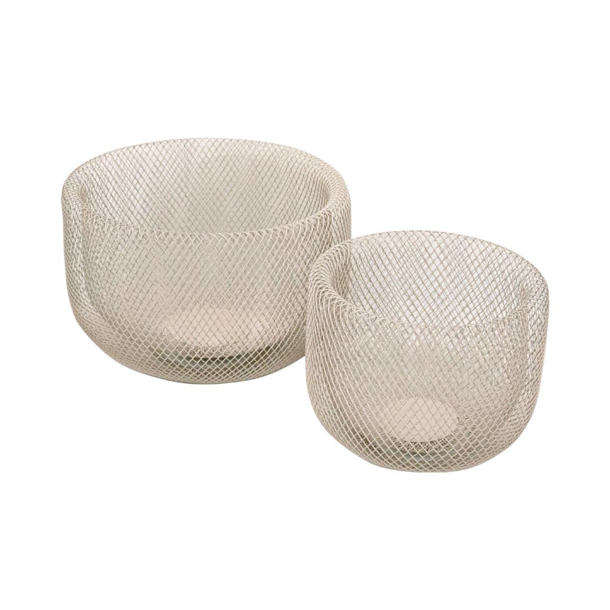Le Forge Tall Mesh Bowl Set/2 - Concrete | Koop.co.nz