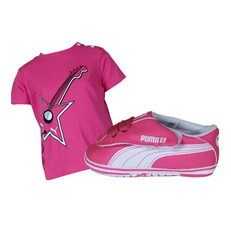 Puma Rockstar Shoes & T'Shirt Crib Pack - Pink | Koop.co.nz