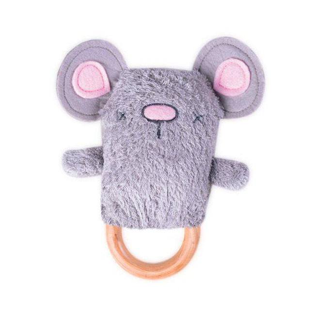 O.B Designs Ding A Ring Teether Rattle - Moe Mouse | Koop.co.nz