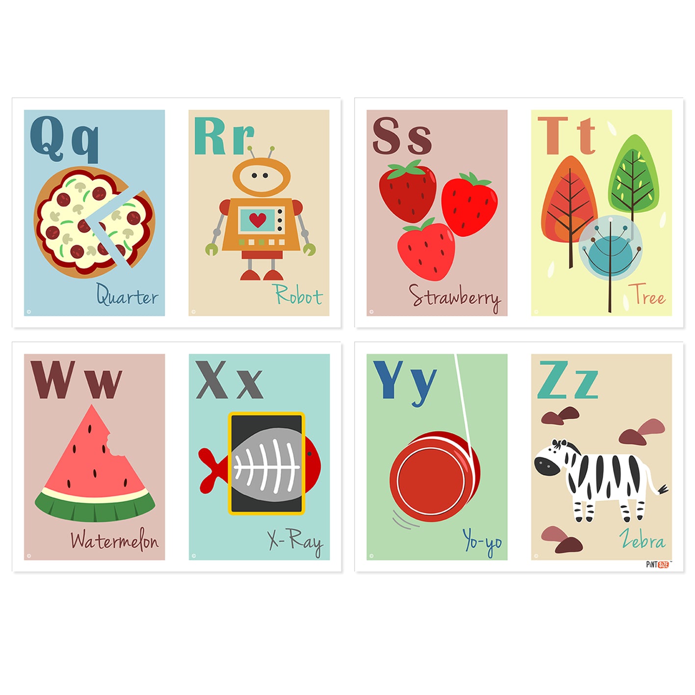 Pint Size Alphabet Wall Frieze - Day Dreams (28 Cards) | Koop.co.nz