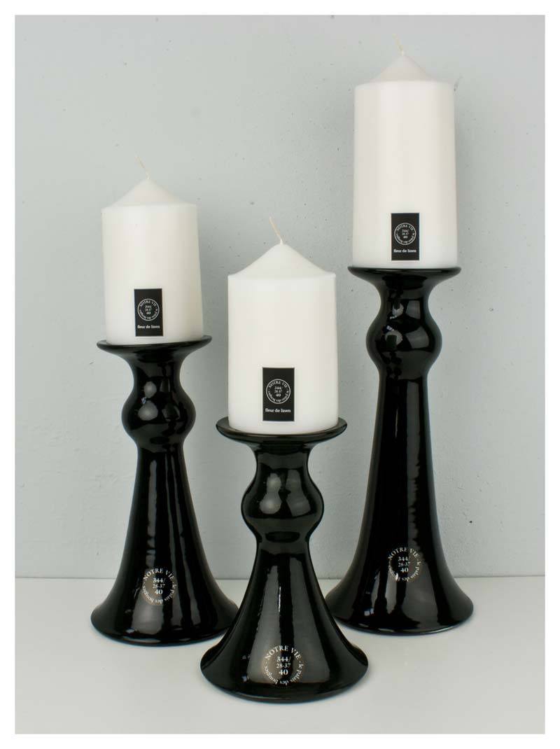 Notre Vie Wide Bell Top Pillar Candle (100hr) - Fleur De Linen | Koop.co.nz