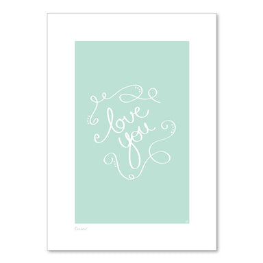 Cenario A4 Print - Love You (Mint) | Koop.co.nz