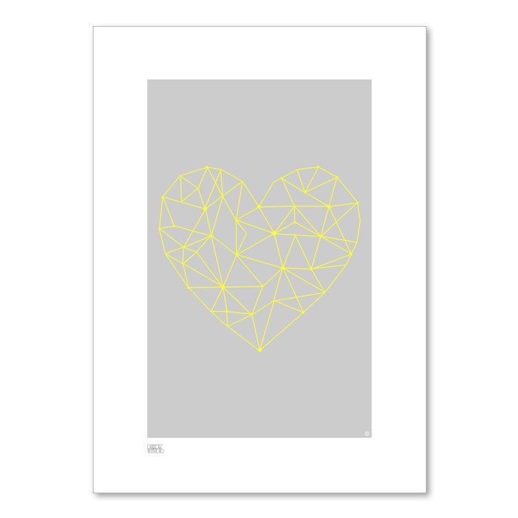 Dekor Studio Print (A4) - Heart Strings Yellow | Koop.co.nz