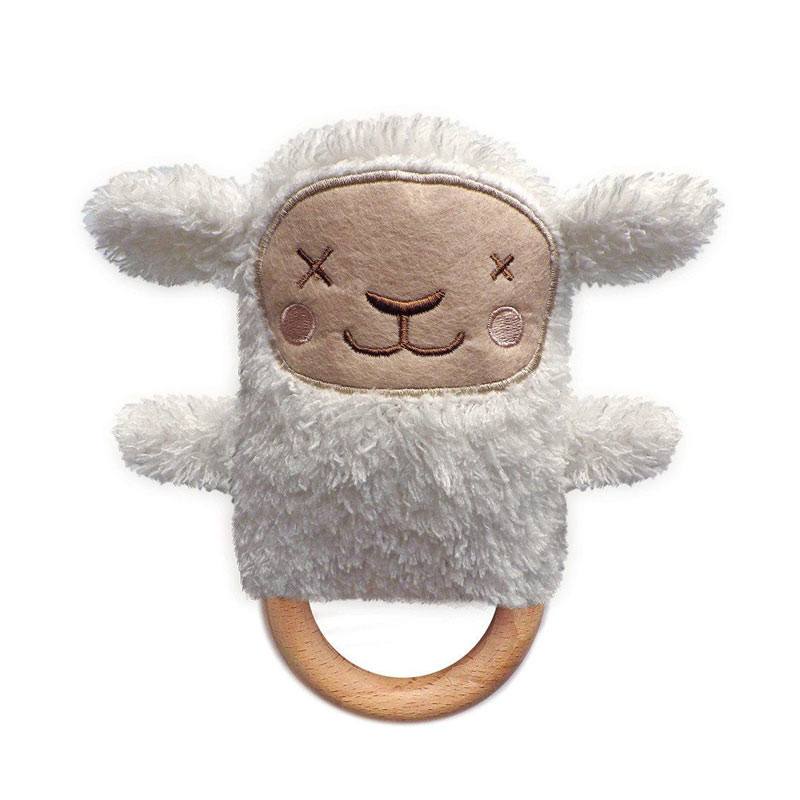 O.B Designs Ding A Ring Teether Rattle - Sheryl Sheep | Koop.co.nz