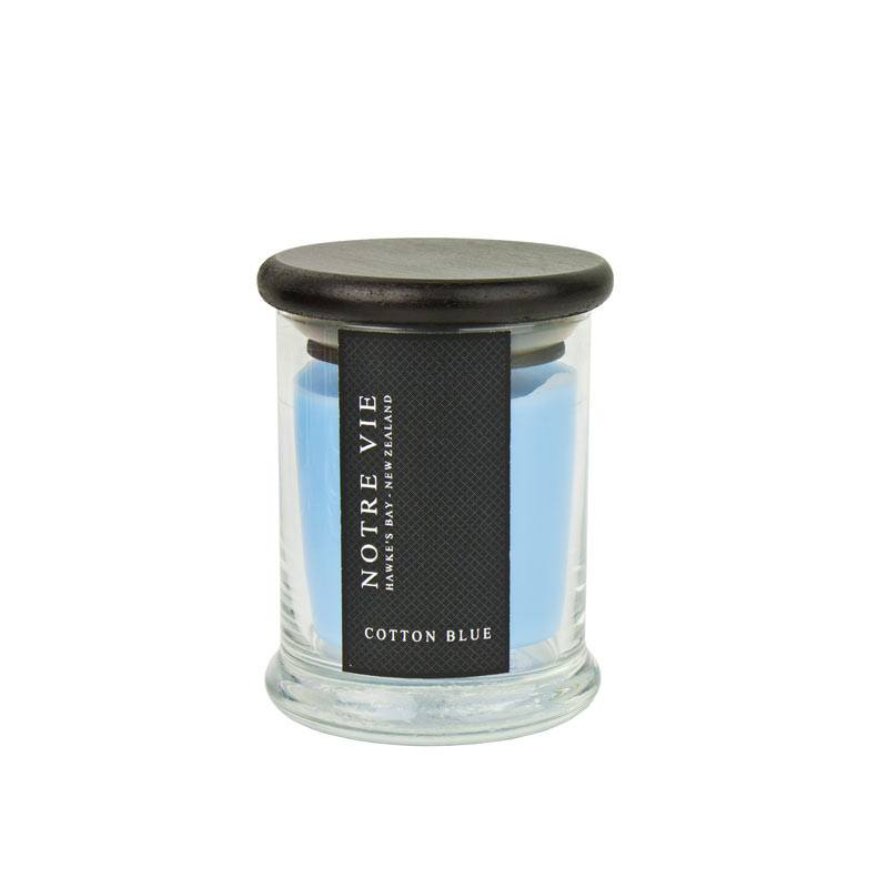 Notre Vie Couleur Couture Glass Metro Candle - Cotton Blue | Koop.co.nz