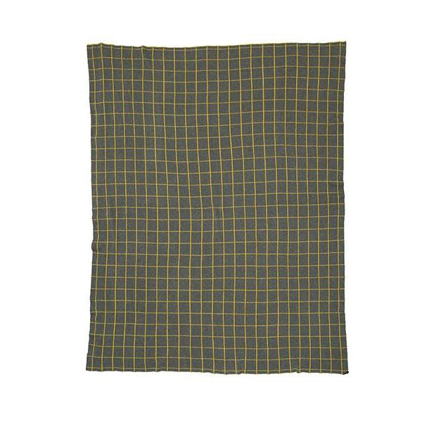 General Eclectic Yellow Grid Knit Throw | Koop.co.nz