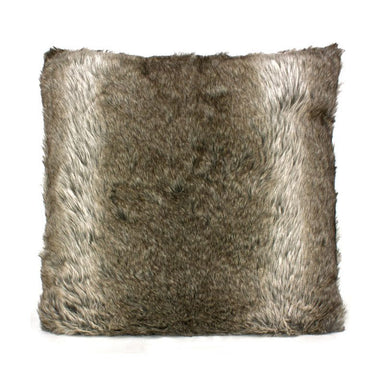 Le Forge Faux Fur Cushion Grey Stripe (45cm) | Koop.co.nz