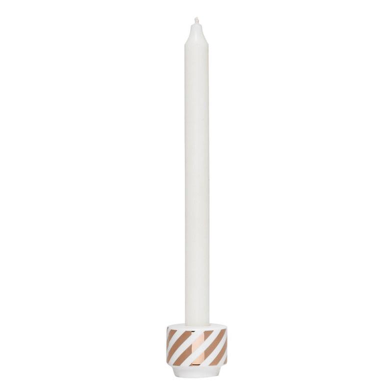 General Eclectic Gold Striped Candle Holder | Koop.co.nz