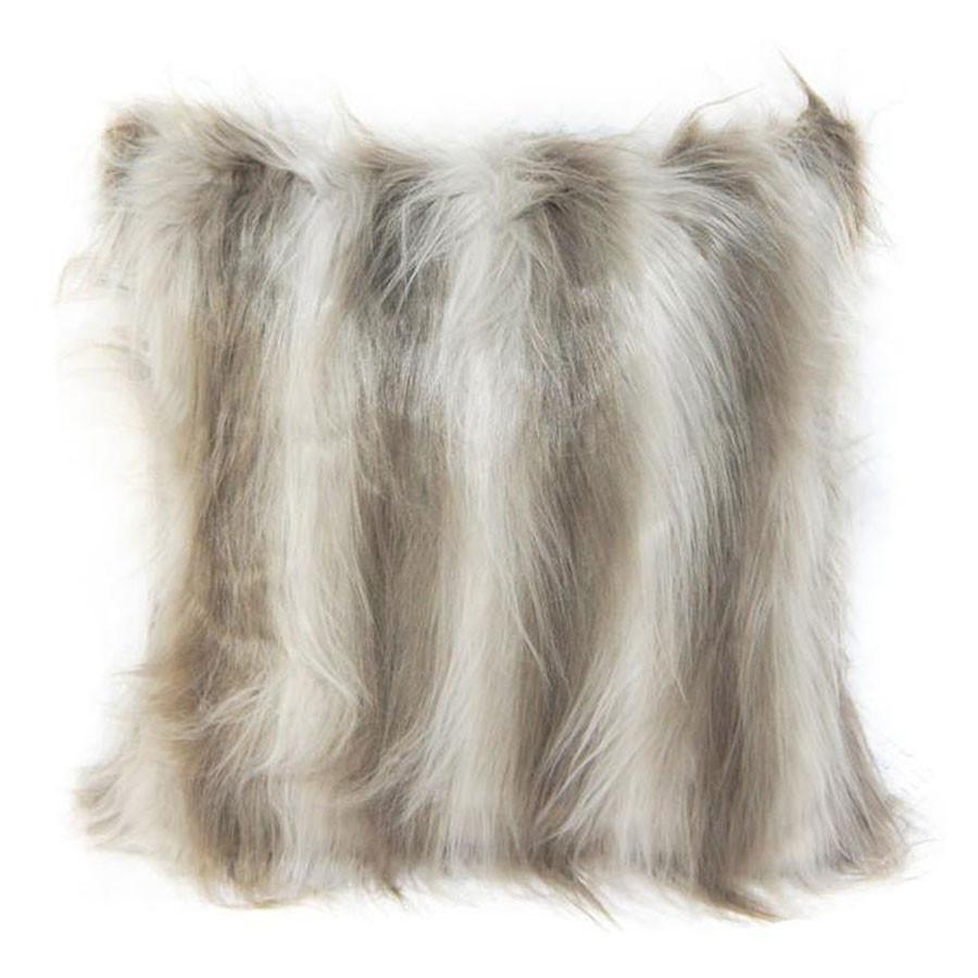 Stoneleigh & Roberson Grey Brown Faux Fur Cushion (45cm) | Koop.co.nz