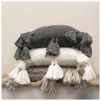 Stoneleigh & Roberson White Bell Tassel Cushion (50cm) | Koop.co.nz