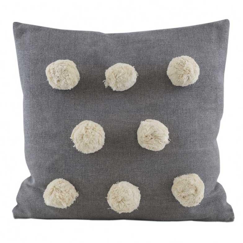 Raine & Humble Grey Pom Pom Cushion (50cm) | Koop.co.nz