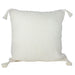 Craft Studio Linen Herringbone Tassel Cushion - Off White (50cm) | Koop.co.nz