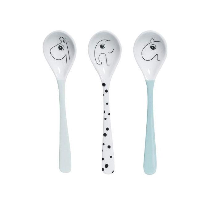 Done By Deer Happy Dots 3 Spoon Set - Blue | Koop.co.nz