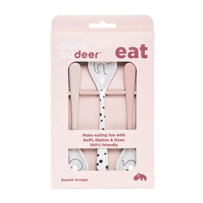 Done By Deer Happy Dots 3 Spoon Set - Powder | Koop.co.nz