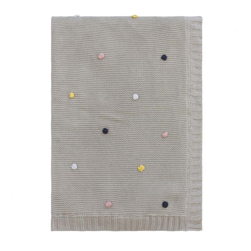Linens & More Pom Pom Knitted Baby Blanket | Koop.co.nz